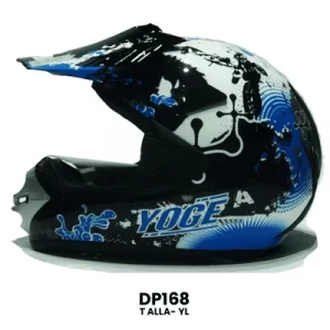 CASCO CROSS INFANTIL MOTO NEGRO AZUL   Talla-YL