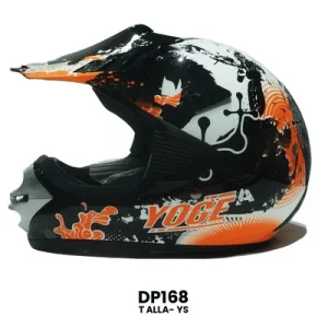 CASCO CROSS INFANTIL MOTO NARANJA NEGRO   Talla-YS