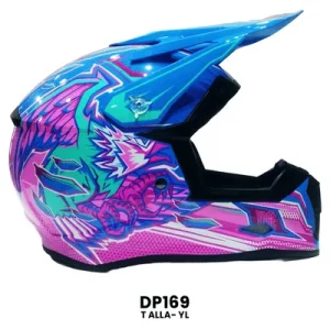 CASCO CROSS INFANTIL AGUILA AZUL C MORADO Talla-YL