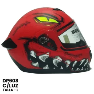 CASCO ABATIBLE YOGE C-LUZ FORZA ROJO   Talla-L