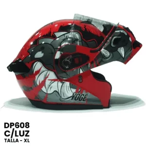 CASCO ABATIBLE YOGE C-LUZ TROOPER ROJO C-GRIS Talla-XL