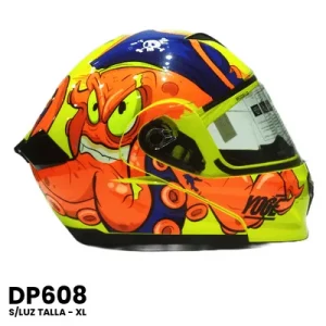CASCO ABATIBLE YOGE S-LUZ GARLEN PULPO NARANJA  Talla-XL