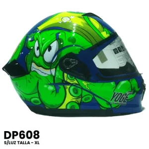 CASCO ABATIBLE YOGE S-LUZ GARLEN PULPO VERDE Talla-XL