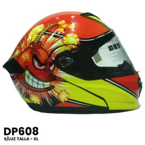 CASCO ABATIBLE YOGE S-LUZ BOMBA NARANJA  Talla-XL