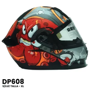 CASCO ABATIBLE YOGE S-LUZ GARLEN PULPO ROJO Talla-XL