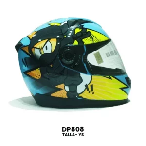 CASCO CERRADO YOGE INFANTIL NINJA AZUL  Talla-YS