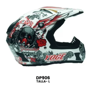 CASCO CROSS YOGE CALABERA C-ALAS BLANCO ROJO Talla-L