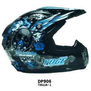 CASCO CROSS YOGE CALABERA C-ALAS NEGRO AZUL Talla-L