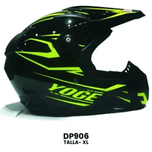 CASCO CROSS YOGE NEGRO LINEAS VERDES Talla-XL