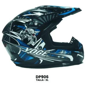 CASCO CROSS YOGE SKULL NEGRO AZUL  Talla-XL