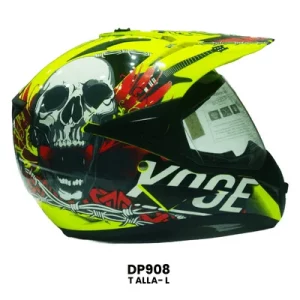 CASCO CROSS YOGE C-MICA CALABERA NEGRO CON AMARILLO  Talla-L