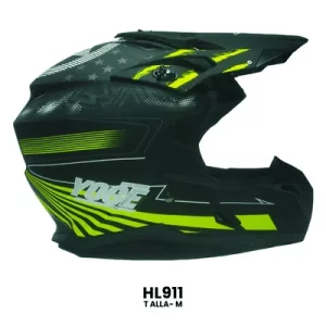 CASCO CROSS YOGE NEGRO ESTRESLLAS VERDES Talla-M
