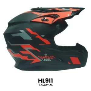CASCO CROSS YOGE SHOUTLOUD NEGRO CON ROJO Talla-XL